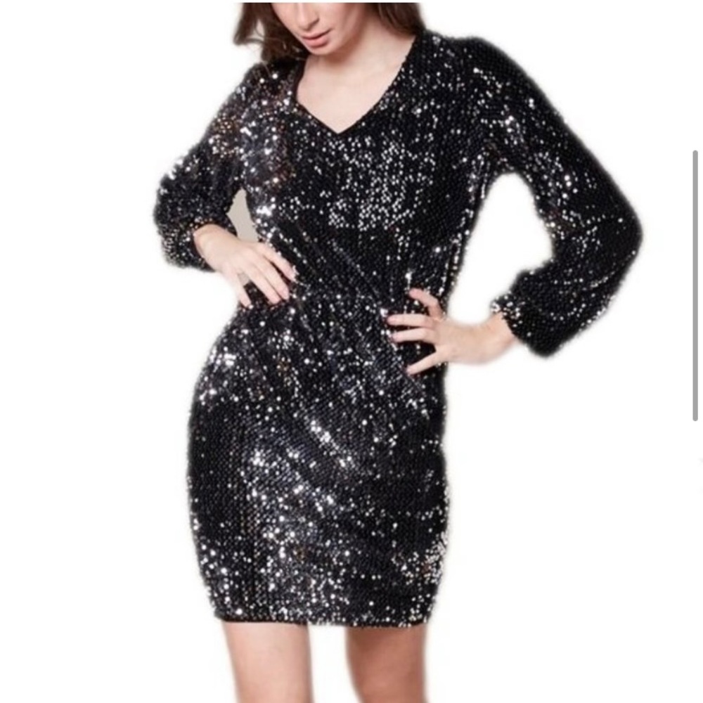 Black sequin dress
